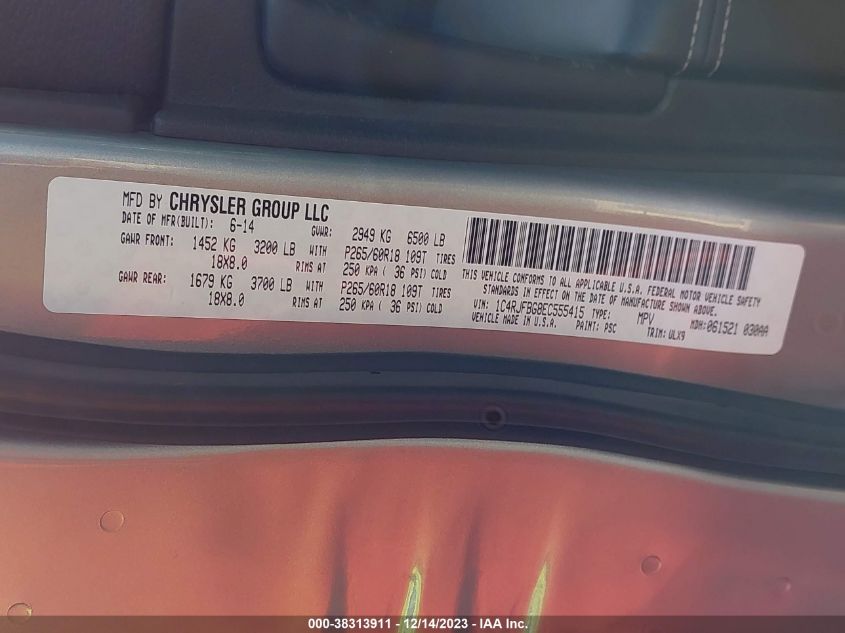 2014 JEEP GRAND CHEROKEE LIMITED - 1C4RJFBG8EC555415