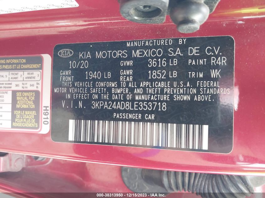 2020 KIA RIO LX/S - 3KPA24AD8LE353718