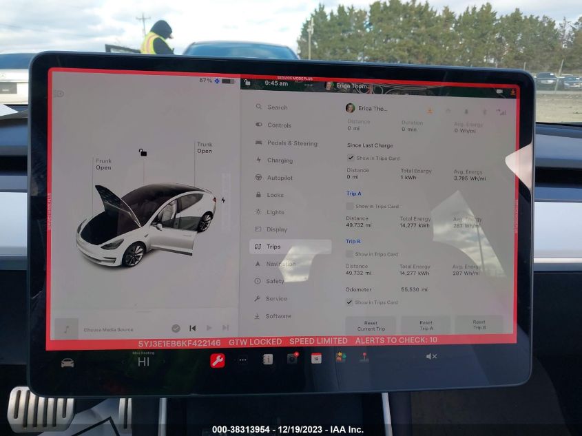 2019 TESLA MODEL 3 LONG RANGE/PERFORMANCE - 5YJ3E1EB6KF422146