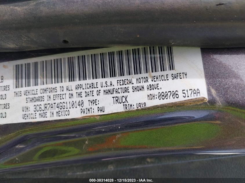 2016 RAM 1500 ST - 3C6JR7AT4GG110140