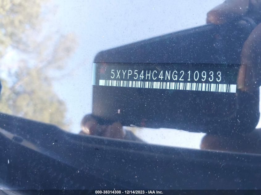 VIN 5XYP54HC4NG210933 2022 KIA TELLURIDE SX