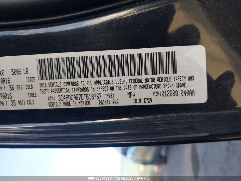 2013 DODGE JOURNEY SE - 3C4PDCAB7DT618767