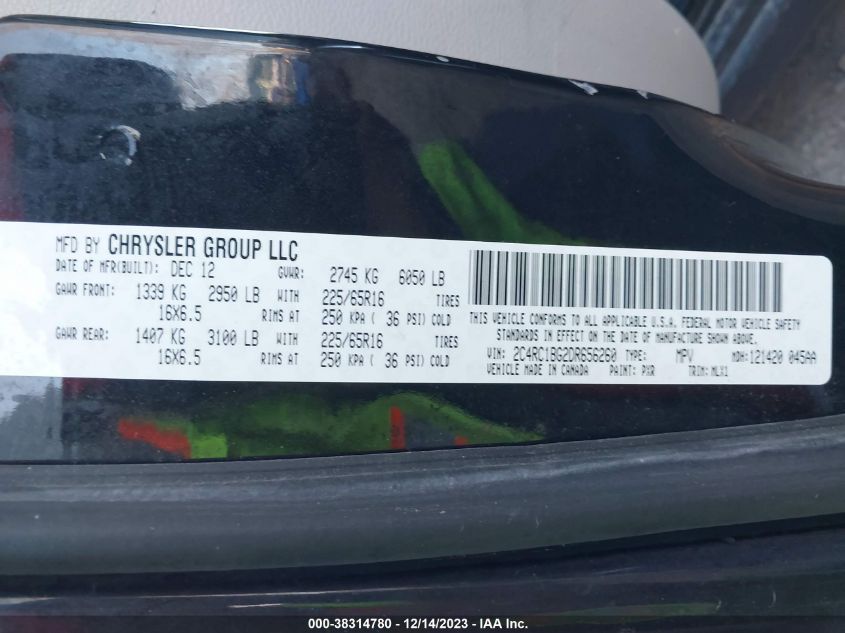 2013 CHRYSLER TOWN & COUNTRY TOURING - 2C4RC1BG2DR656260