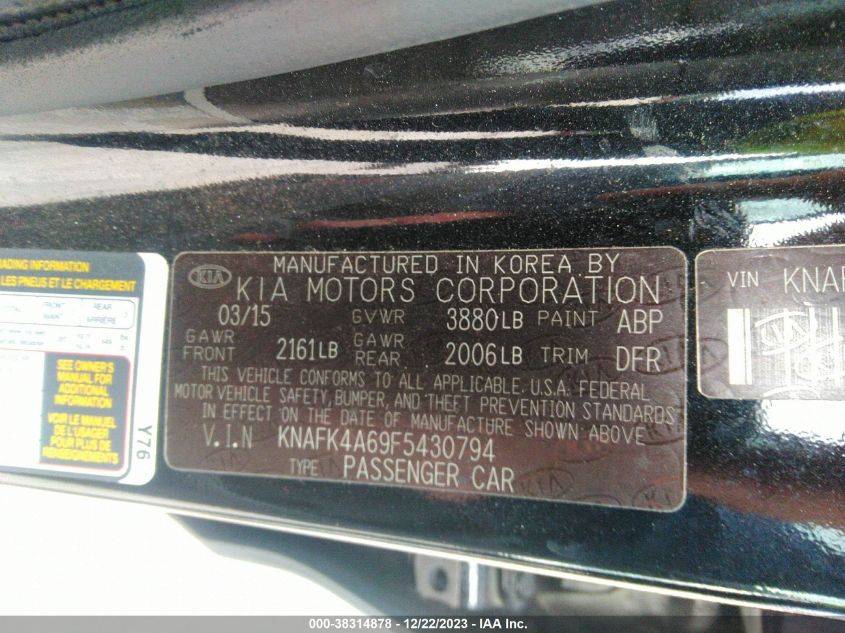 2015 KIA FORTE LX - KNAFK4A69F5430794