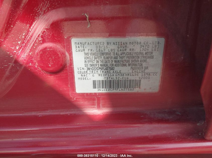 2015 NISSAN VERSA NOTE SV - 3N1CE2CP9FL427582