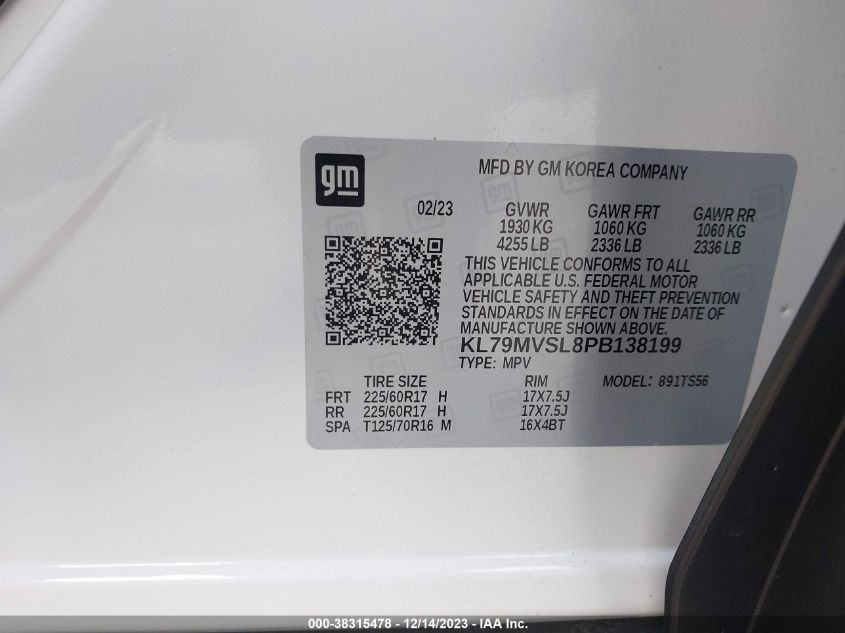2023 CHEVROLET TRAILBLAZER FWD ACTIV - KL79MVSL8PB138199