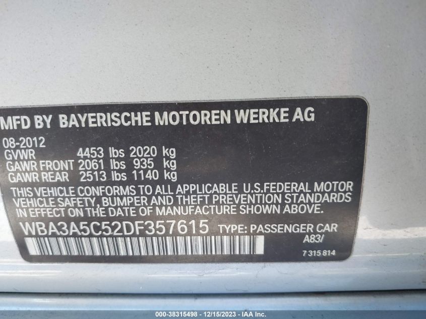 2013 BMW 328I - WBA3A5C52DF357615