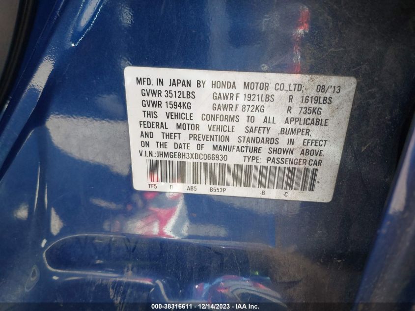 2013 HONDA FIT - JHMGE8H3XDC066930
