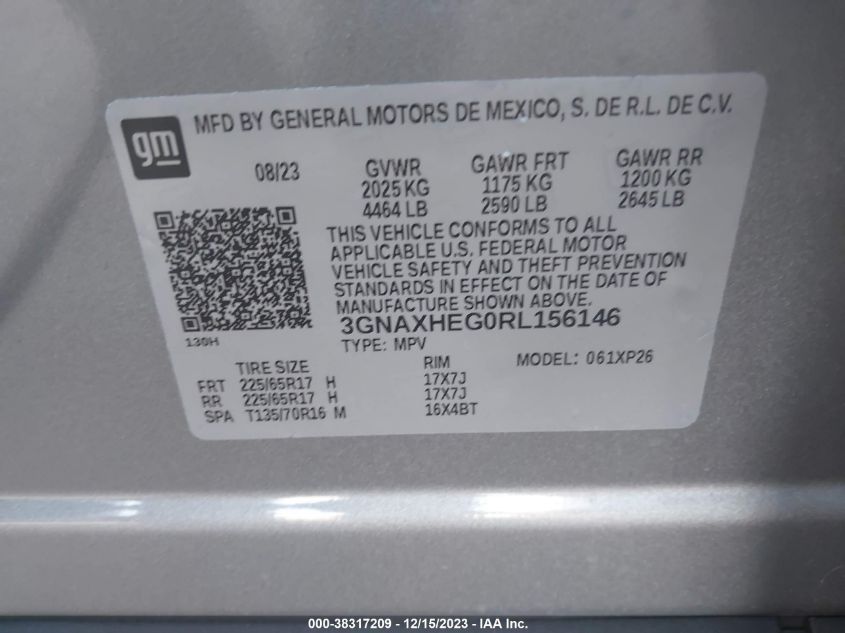 2024 CHEVROLET EQUINOX FWD LS - 3GNAXHEG0RL156146