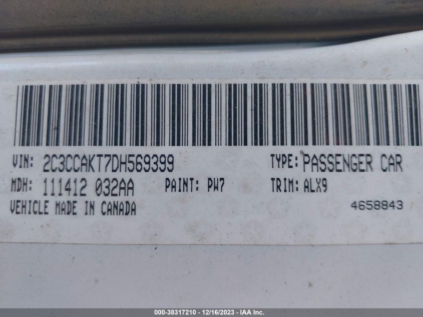 2013 CHRYSLER 300C 2C3CCAKT7DH56939