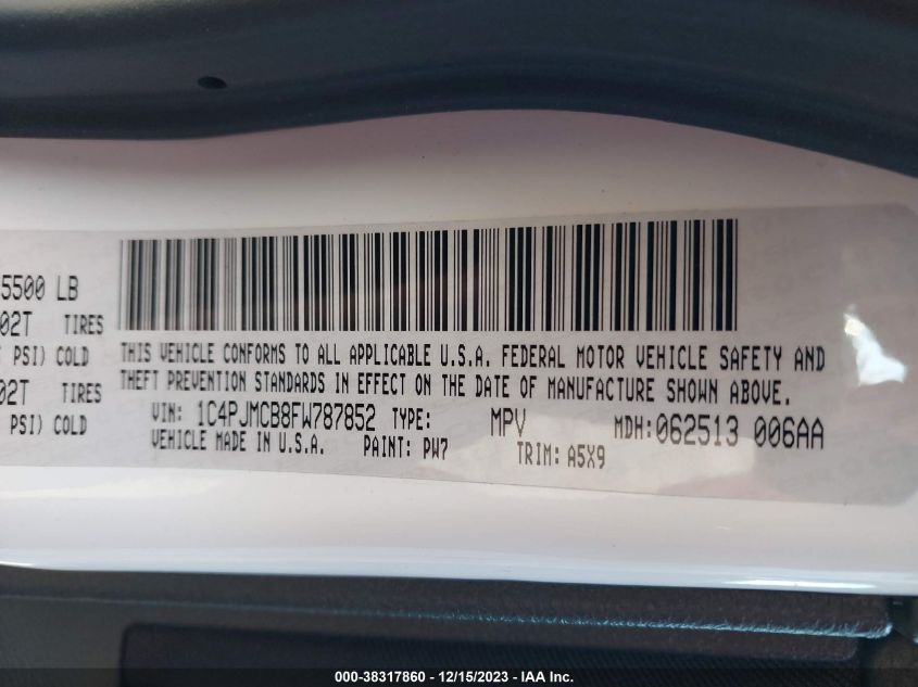 2015 JEEP CHEROKEE LATITUDE - 1C4PJMCB8FW787852