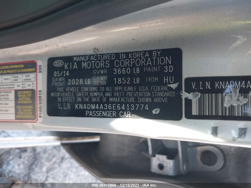 2014 KIA RIO LX - KNADM4A36E6413774