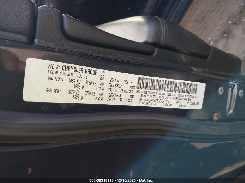 2013 JEEP GRAND CHEROKEE LAREDO - 1C4RJFAG0DC542934