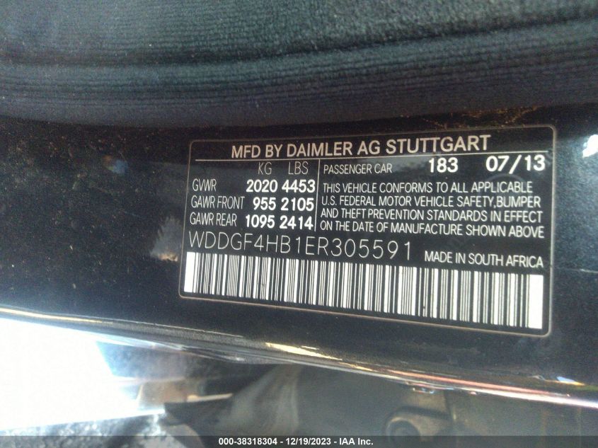 2014 MERCEDES-BENZ C 250 LUXURY/SPORT - WDDGF4HB1ER305591