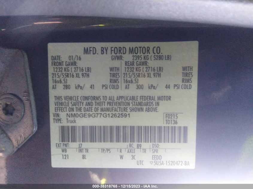 2016 FORD TRANSIT CONNECT TITANIUM - NM0GE9G77G1262591