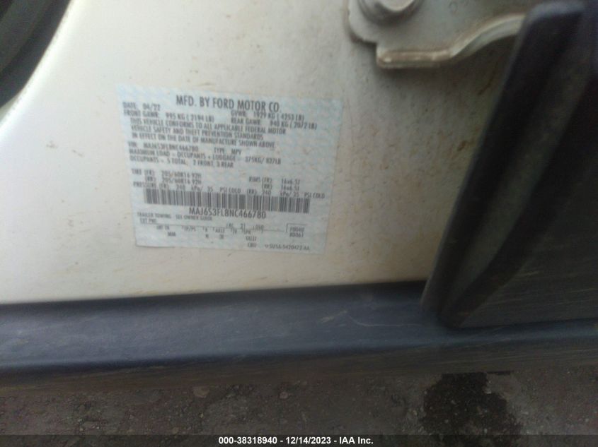 2022 FORD ECOSPORT S - MAJ6S3FL8NC466780