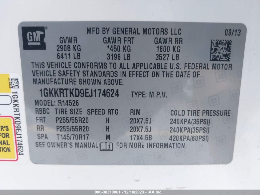 2014 GMC ACADIA DENALI - 1GKKRTKD9EJ174624