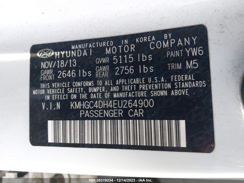 2014 HYUNDAI GENESIS 5.0 R-SPEC - KMHGC4DH4EU264900