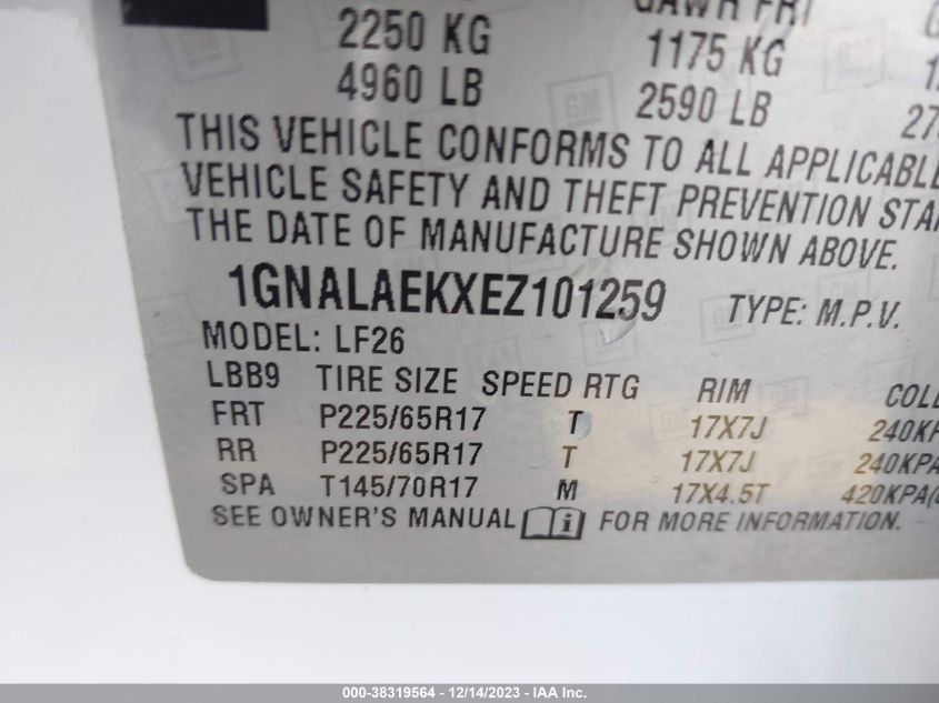 2014 CHEVROLET EQUINOX LS - 1GNALAEKXEZ101259