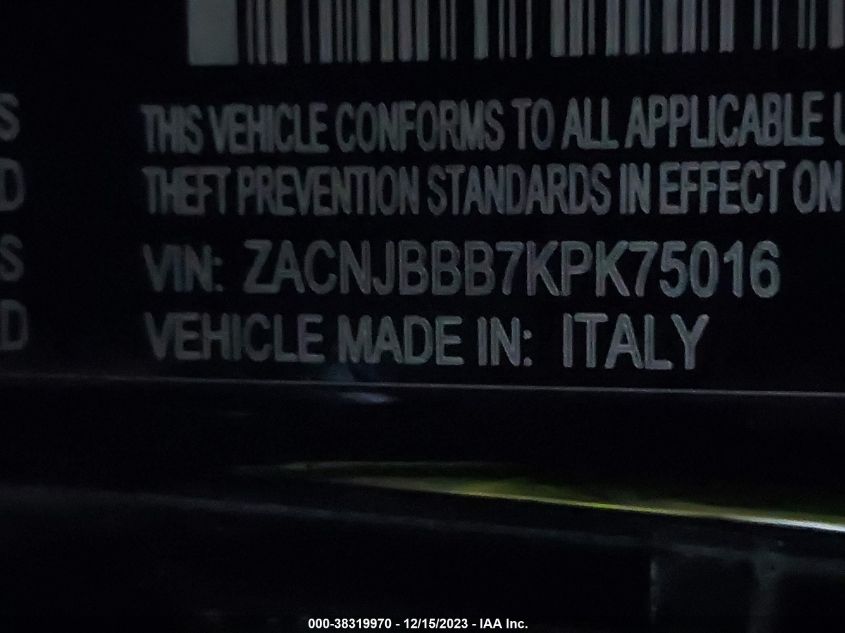 2019 JEEP RENEGADE LATITUDE 4X4 - ZACNJBBB7KPK75016
