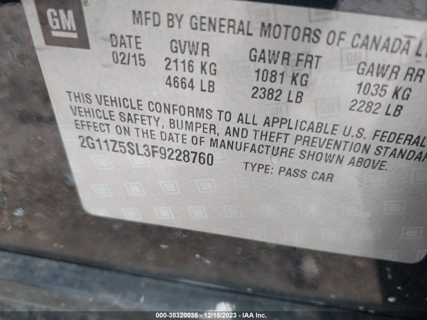 2015 CHEVROLET IMPALA LS - 2G11Z5SL3F9228760