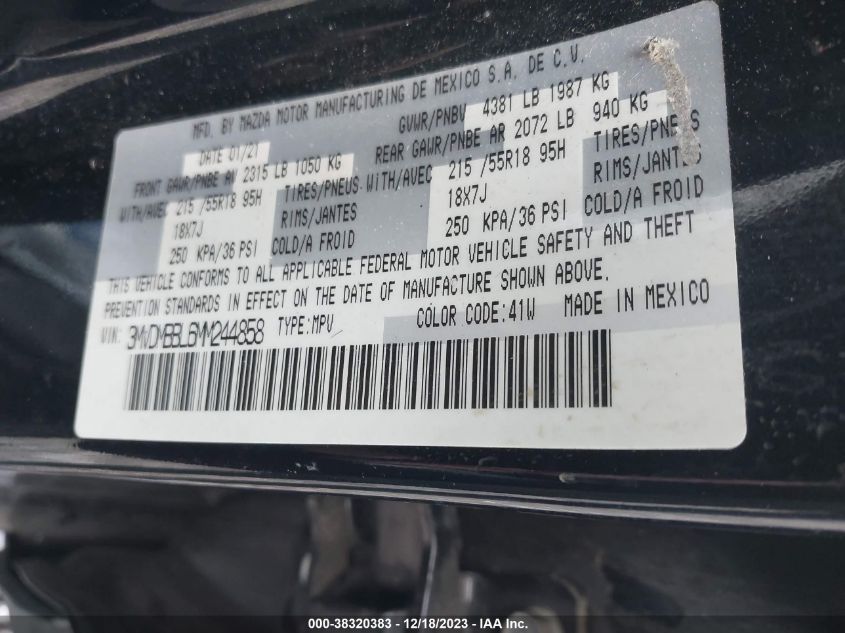 2021 MAZDA CX-30 SELECT - 3MVDMBBL6MM244858