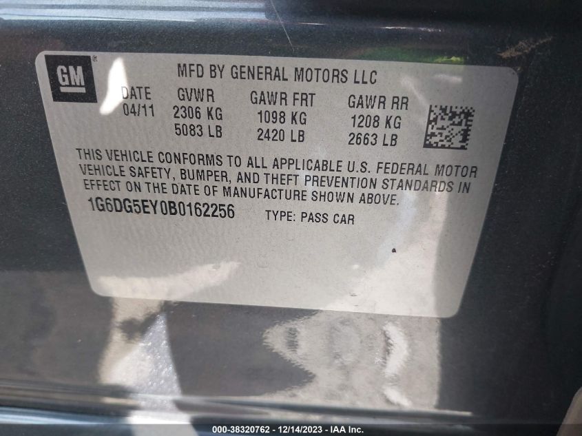 1G6DG5EY0B0162256 | 2011 CADILLAC CTS