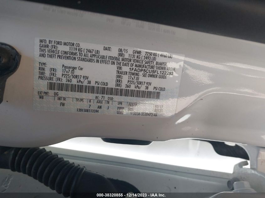 2015 FORD C-MAX ENERGI SEL 1FADP5CU5FL122293