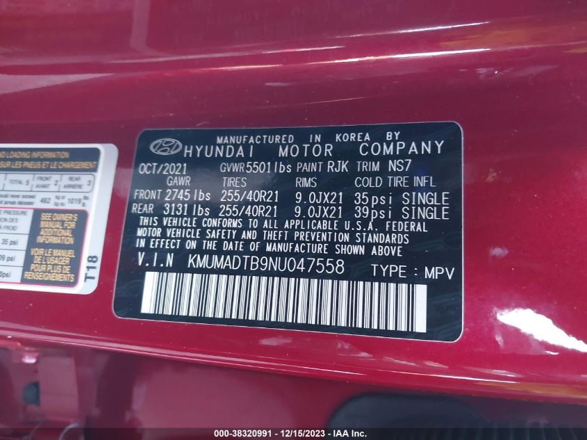 2022 GENESIS GV70 2.5T AWD KMUMADTB9NU047558