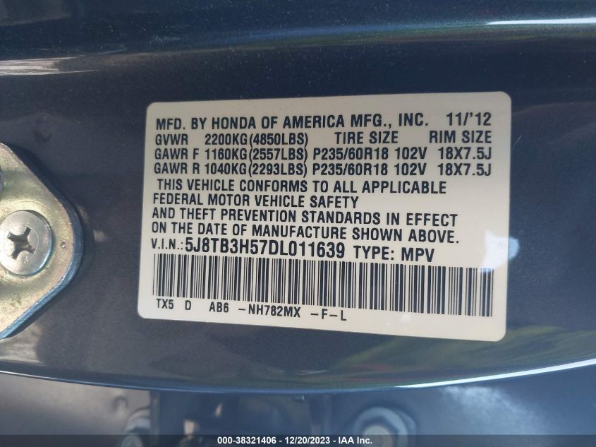 2013 ACURA RDX - 5J8TB3H57DL011639
