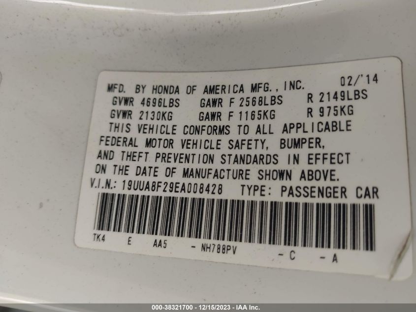 2014 ACURA TL - 19UUA8F29EA008428