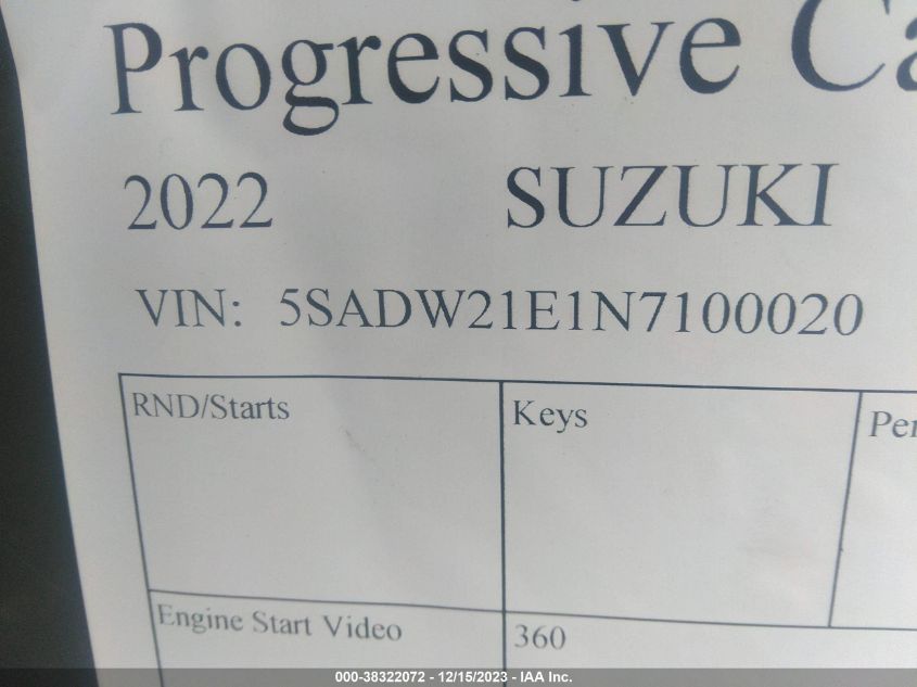 2022 SUZUKI LT-A500 XP - 5SADW21E1N7100020