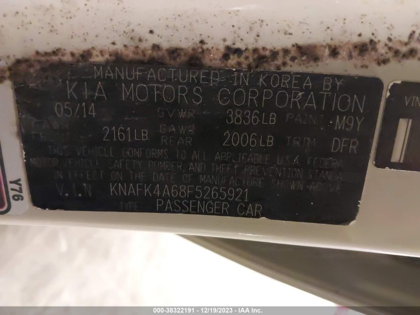2015 KIA FORTE LX - KNAFK4A68F5265921