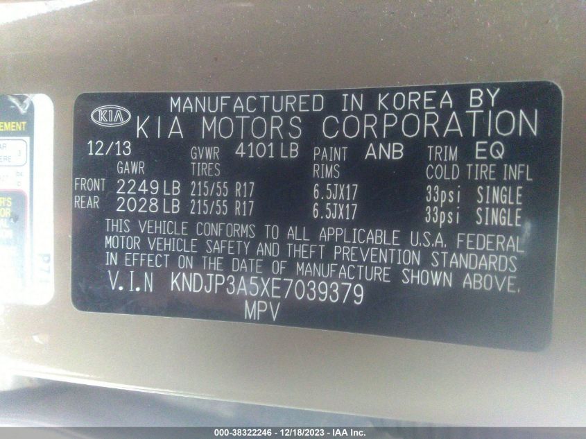2014 KIA SOUL + - KNDJP3A5XE7039379