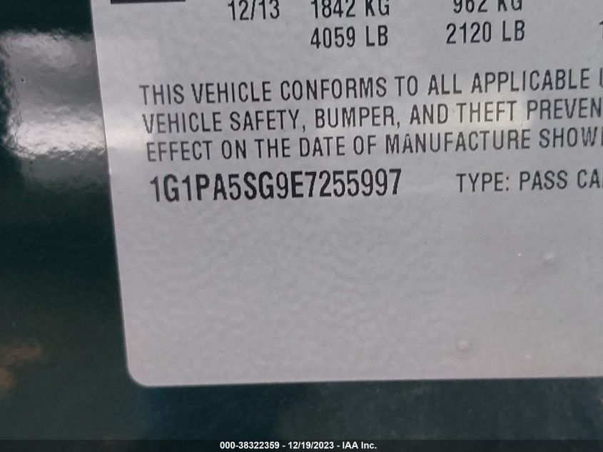 2014 CHEVROLET CRUZE LS - 1G1PA5SG9E7255997