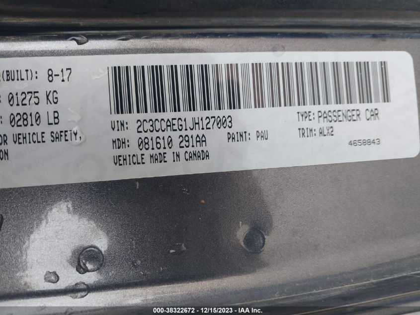 2018 CHRYSLER 300 LIMITED - 2C3CCAEG1JH127003