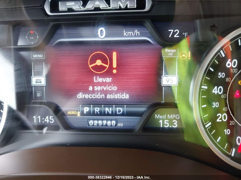 2019 RAM 1500 LARAMIE - 1C6SRFJT5KN615764