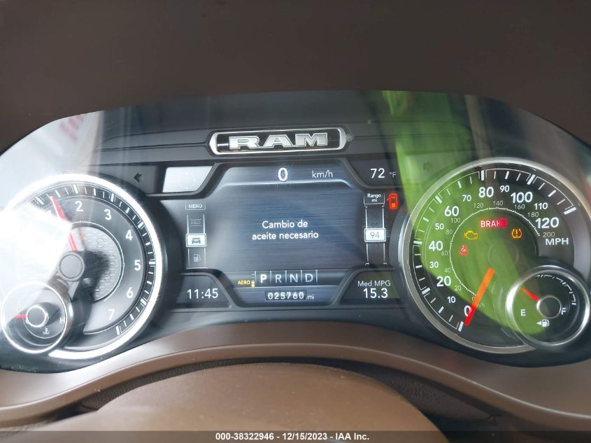 2019 RAM 1500 LARAMIE - 1C6SRFJT5KN615764