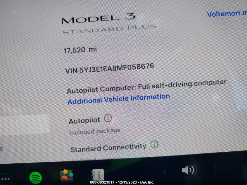 5YJ3E1EA8MF058676 | 2021 TESLA MODEL 3