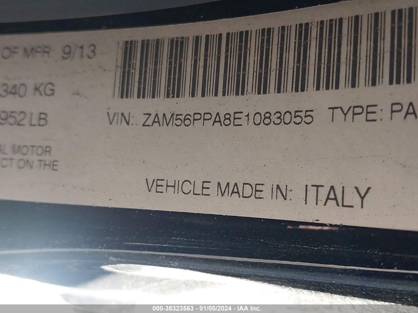 2014 MASERATI QUATTROPORTE GTS ZAM56PPA8E1083055