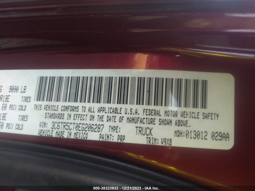 2014 RAM 2500 TRADESMAN - 3C6TR5CT0EG206287