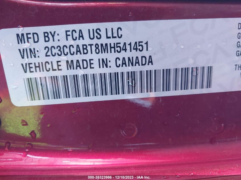 2021 CHRYSLER 300 S - 2C3CCABT8MH541451