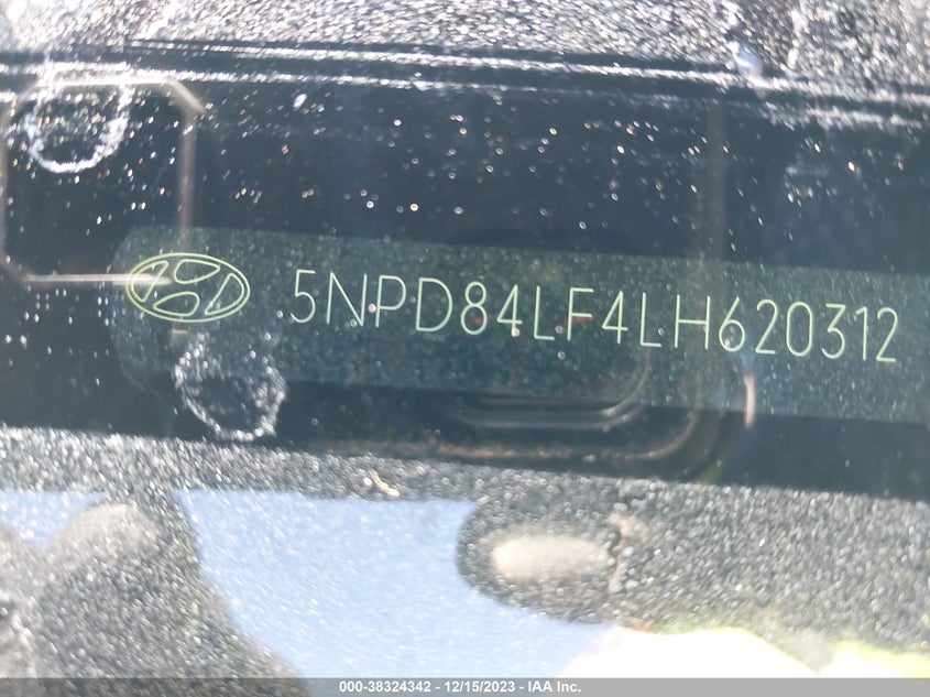 VIN 5NPD84LF4LH620312 2020 HYUNDAI ELANTRA SEL