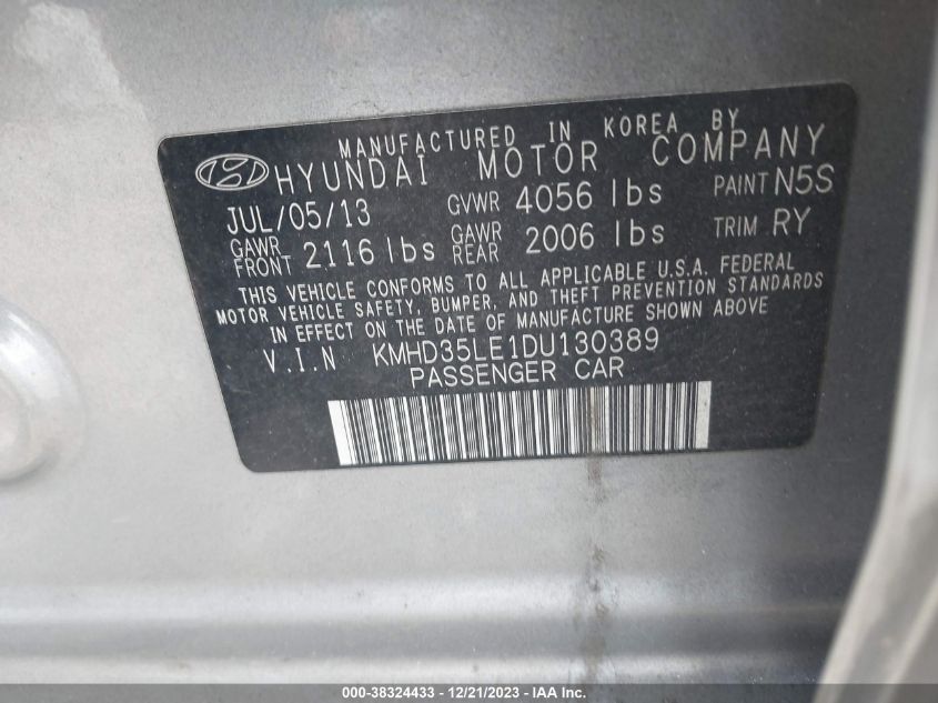 2013 HYUNDAI ELANTRA GT - KMHD35LE1DU130389