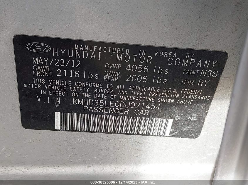 2013 HYUNDAI ELANTRA GT - KMHD35LE0DU021454