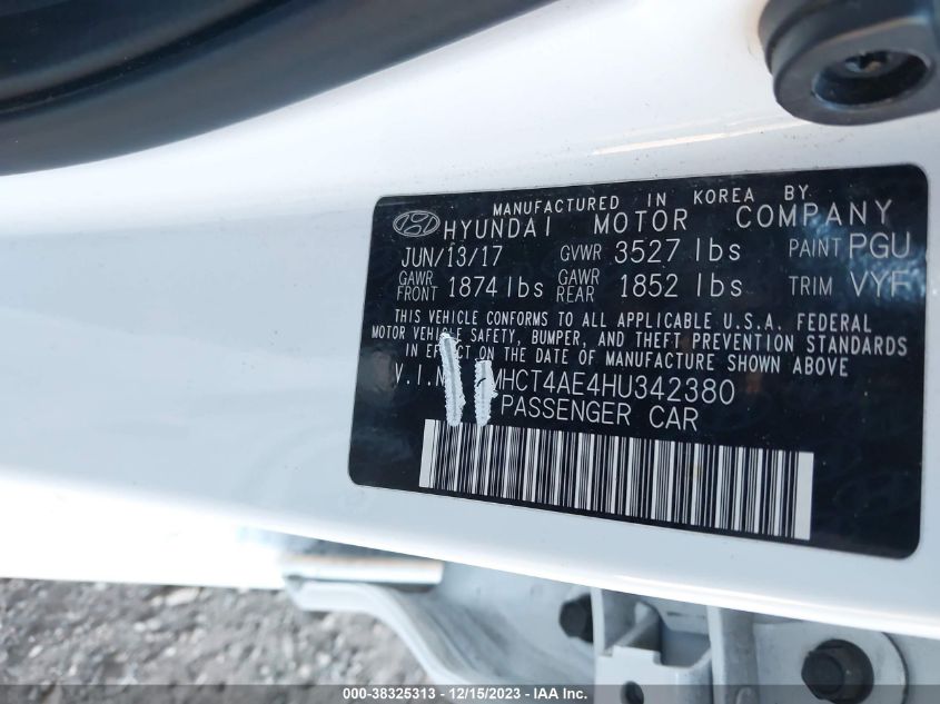 2017 HYUNDAI ACCENT SE - KMHCT4AE4HU342380
