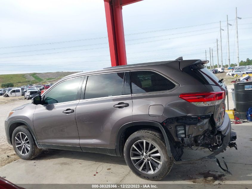 2019 TOYOTA HIGHLANDER XLE - 5TDKZRFH6KS556782