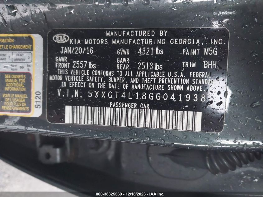 2016 KIA OPTIMA LX - 5XXGT4L18GG041938