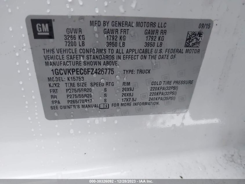 2015 CHEVROLET SILVERADO 1500 LS - 1GCVKPEC6FZ426775