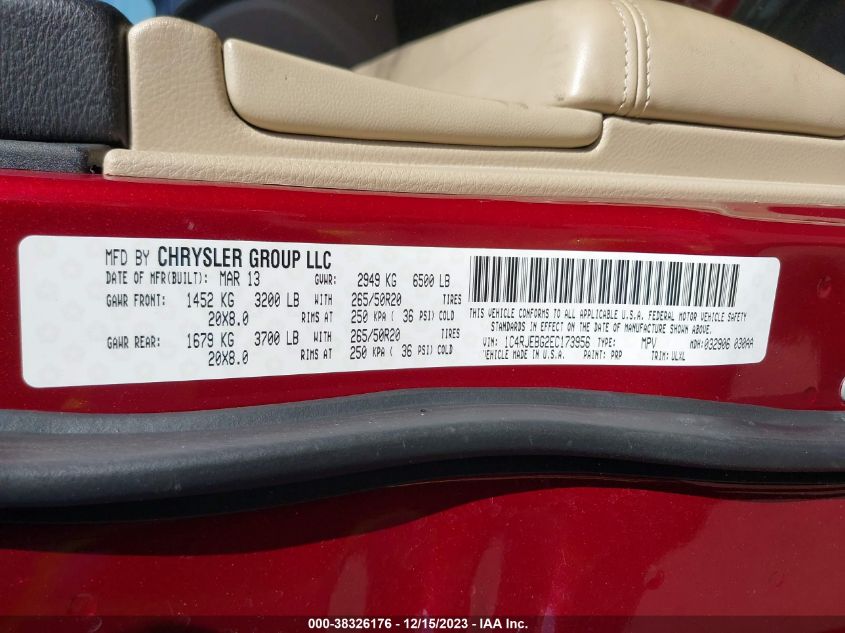 2014 JEEP GRAND CHEROKEE LIMITED - 1C4RJEBG2EC173956